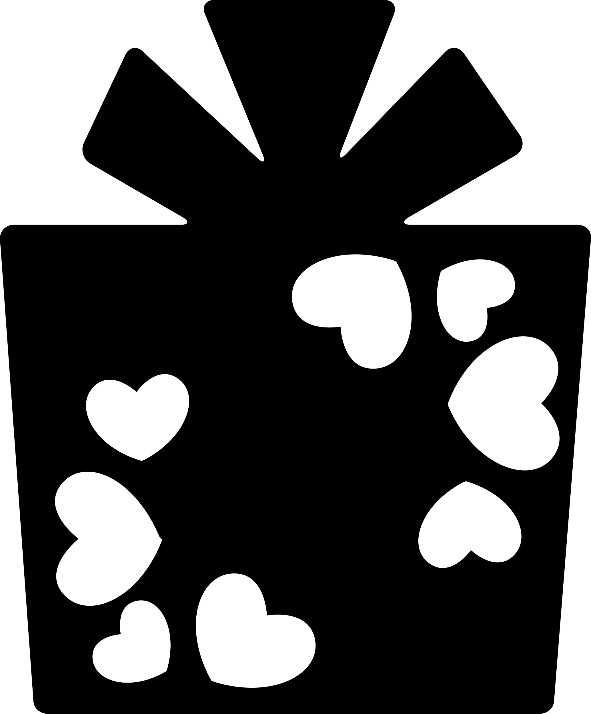 Giftbox With Hearts And Ribbon Stencil Svg Design File Free Vectors